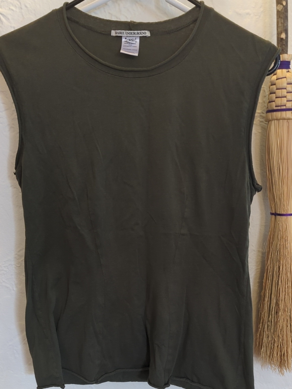 Prairie Underground Olive Sleeveless Crewneck Tank Top